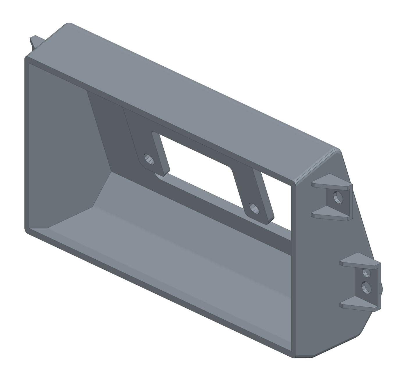 SEC0001 console insert shell render, rebuilt from the processed 3D scan