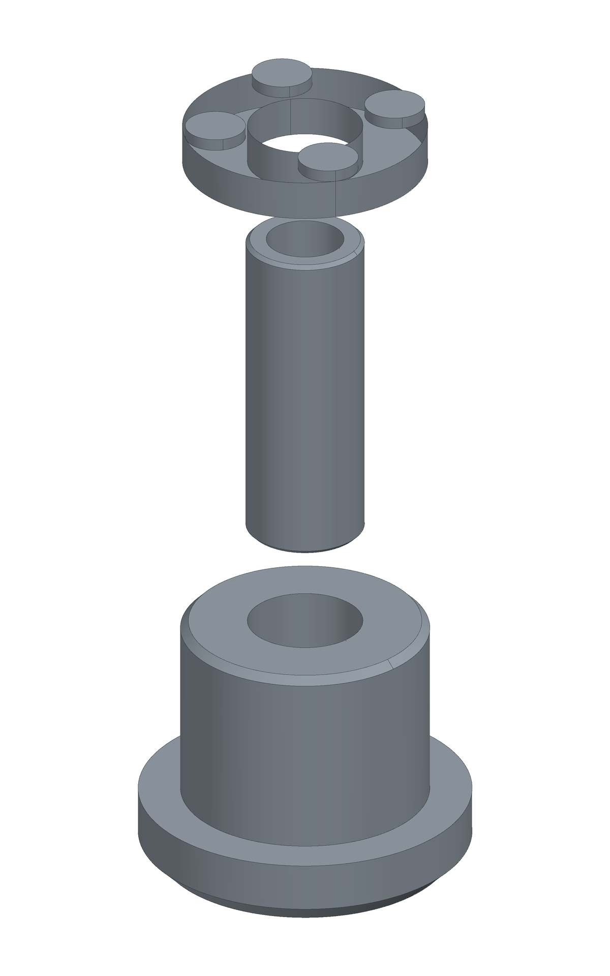 SL0001 rear subframe front bush assembly, exploded render